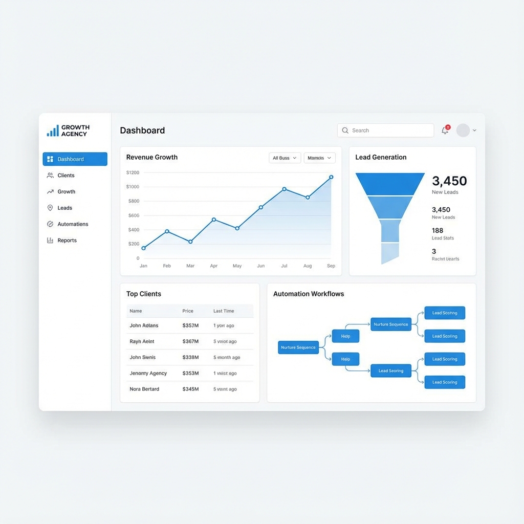Real estate and mortgage lead generation automation dashboard showing conversion metrics